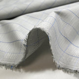 Polycotton poplin woven-dyed check Théodore gray background