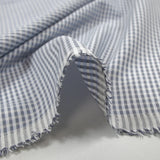 Adrien blue and gray woven-dyed polycotton poplin with white background
