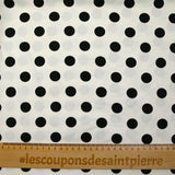 Twill de viscose imprimé à pois fond blanc cassé