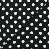 Twill de viscose imprimé à pois fond noir