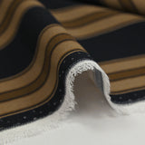 Crêpe viscose imprimé rayé marron fond noir