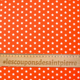 Star printed cotton 1cm orange