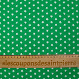 Star printed cotton 1cm green