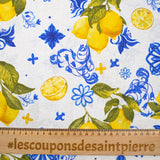 Fondo blanco de Lemon Azulejo de PoliCotton