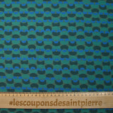 Viscose printed with a unique parenthesis, khaki background