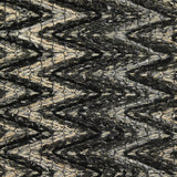 Black and gray herringbone cotton and silk tweed