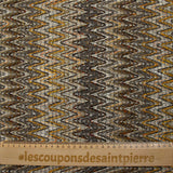 Brown, beige and orange herringbone cotton and silk tweed