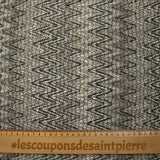 Light gray and ecru herringbone cotton and silk tweed