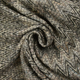 Light gray and ecru herringbone cotton and silk tweed