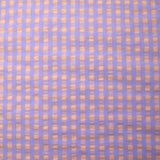Purple and peach beige gingham seersucker