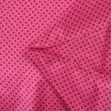 Silk satin printed squares of fuchsia flowers