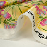 100% silk satin spring print vanilla background