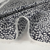 Starry night printed silk satin with midnight blue background