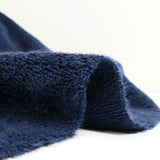 Navy cotton terry fabric per meter