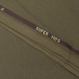 100% wool Super 110's olive tailoring fabric