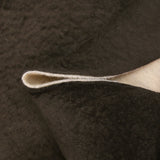Brown suede backing 100% ecru wool