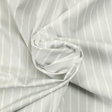 Striped dyed-woven cotton poplin 11mm light gray
