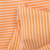Striped dyed-woven cotton poplin 5mm tangerine