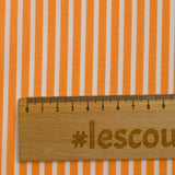Striped dyed-woven cotton poplin 5mm tangerine