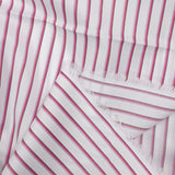 Dyed-woven cotton poplin striped purple and red with white background