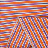 Orange and purple striped dyed-woven cotton poplin