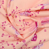 Cotton Popeline Printed Butterfly Pink Fond