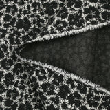 Black and white wild animal wool blend jacquard
