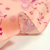 Cotton Popeline Printed Butterfly Pink Fond