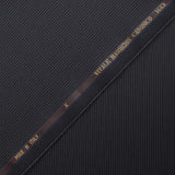 Flannel suit fabric 100% wool Super 120's striped 3 mm navy blue background