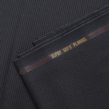 Flannel suit fabric 100% wool Super 120's striped 3 mm navy blue background