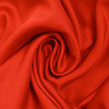 Fire orange viscose and acetate satin crepe