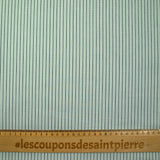 Coton fantaisie rayé vert d'eau et bleu nuit