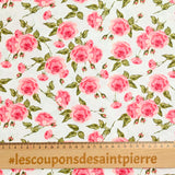 Fondo blanco rosado de algodón estampado