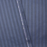 Barbo algodón lino rayas lurex dorado fondo azul