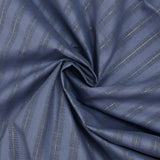 Barbo algodón lino rayas lurex dorado fondo azul