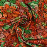 Cotton orange floral constellation print