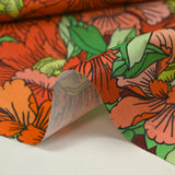Cotton orange floral constellation print