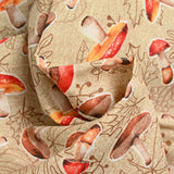 Polycoton imprimé champignon
