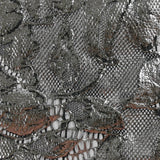 Single lace silver print black background