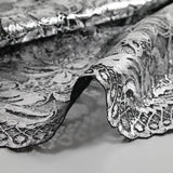 Single lace silver print black background