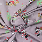 Jersey French terry Mickey fête Noël au mètre