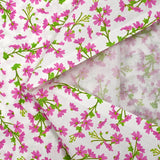 Printed cotton poplin sown by the wind magenta white background