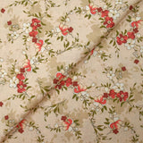 Cotton poplin printed with flowers and its shadows on an ecru background