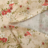 Cotton poplin printed with flowers and its shadows on an ecru background