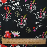 Cotton poplin printed floral archipelago black background