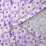 Cotton poplin printed with daisy vibration, purple background
