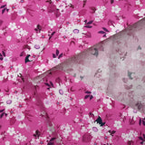 Cotton poplin printed with seasonal bouquet orchid background