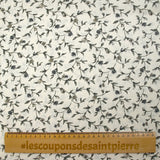 Botanical arabesque printed cotton poplin off-white background