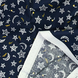 Cotton Popeline Printed Star Filant Sea background