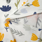 Cotton poplin printed with flower design on white background